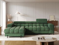 Coltar extensibil stanga 3 locuri ELTAP, LT-35AMO, Felro, 285x181x93 cm, lemn/poliester, verde inchis