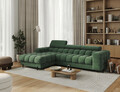 Coltar extensibil stanga 3 locuri ELTAP, LT-35AMO, Felro, 285x181x93 cm, lemn/poliester, verde inchis