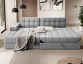 Coltar extensibil stanga 3 locuri ELTAP, LT-04SO, Blezalt, 240x150x82 cm, lemn/poliester, gri deschis