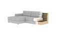 Coltar extensibil stanga 3 locuri ELTAP, LT-84MO-97MO, Blezalt, 240x150x82 cm, lemn/poliester, gri deschis/gri inchis
