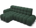 Coltar extensibil stanga 3 locuri ELTAP, Ceedro, 283x165x98 cm, lemn/poliester, verde inchis