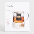 Ceainic cu filtru Milbo, Homla, 16x19 cm, 1 L, sticla borosilicata, alb/transparent
