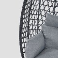 Fotoliu pentru gradina/terasa Paraiso, Homla, 85x67x144 cm, metal/ratan/poliester, negru/gri
