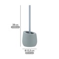 Perie pentru toaleta cu suport Badi, Wenko, 13.5x38 cm, ceramica/silicon, albastru