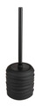 Perie pentru toaleta cu suport Illana, Wenko, 8.5x38.5 cm, ceramica/silicon/inox, negru