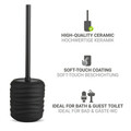 Perie pentru toaleta cu suport Illana, Wenko, 8.5x38.5 cm, ceramica/silicon/inox, negru