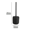 Perie pentru toaleta cu suport Illana, Wenko, 8.5x38.5 cm, ceramica/silicon/inox, negru