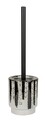 Perie pentru toaleta cu suport Subiza, Wenko, 11x39 cm, ceramica/inox, alb/negru