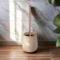 Perie pentru toaleta cu suport Sirmione, Wenko, 10.5x40 cm, ceramica/inox, bej