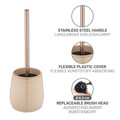 Perie pentru toaleta cu suport Sirmione, Wenko, 10.5x40 cm, ceramica/inox, bej