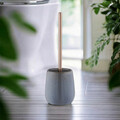 Perie pentru toaleta cu suport Sirmione, Wenko, 10.5x40 cm, ceramica/inox, gri