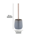 Perie pentru toaleta cu suport Sirmione, Wenko, 10.5x40 cm, ceramica/inox, gri