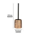 Perie pentru toaleta cu suport Tremea, Wenko, 11.5x37.5 cm, ceramica/inox, bronz/negru