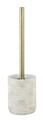 Perie pentru toaleta cu suport Montalfano, Wenko, 10x37 cm, poliresina, alb/auriu