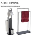 Suport pentru hartie igienica si perie toaleta Ravina, Wenko, 20x70 cm, inox, argintiu mat