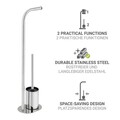 Suport pentru hartie igienica si perie toaleta Levante, Wenko, 23x17x63 cm, inox, argintiu lucios