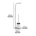 Suport pentru hartie igienica si perie toaleta Levante, Wenko, 23x17x63 cm, inox, argintiu lucios