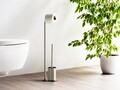 Suport pentru hartie igienica si perie toaleta Levante, Wenko, 23x17x63 cm, inox, argintiu mat