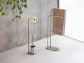 Suport pentru hartie igienica si perie toaleta Levante, Wenko, 23x17x63 cm, inox, argintiu mat