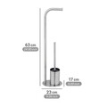 Suport pentru hartie igienica si perie toaleta Levante, Wenko, 23x17x63 cm, inox, argintiu mat