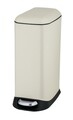 Cos de gunoi cu pedala Design, Wenko, 20.5x36x46 cm, otel/polipropilena, crem/negru