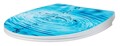 Capac de toaleta cu sistem automat de coborare Droplets, Wenko, 36.5x45 cm, termoplastic/inox, albastru