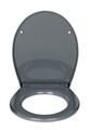 Capac de toaleta cu sistem automat de coborare Ostuni, Wenko, 37x44.5 cm, termoplastic/inox, gri