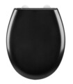 Capac de toaleta cu sistem automat de coborare Rieti, Wenko, 37x44.5 cm, duroplast/inox, negru