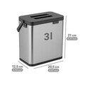 Cos de gunoi Colin, Wenko, 20.5x12.5x21 cm, inox/ABS/polipropilena, argintiu/negru