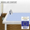 Patura pentru calcat Air Comfort, Wenko, 130x65 cm, bumbac, albastru/alb