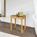Taburet pentru baie Fondi, Wenko, 60x30x39 cm, lemn acacia, maro
