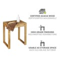 Taburet pentru baie Fondi, Wenko, 60x30x39 cm, lemn acacia, maro