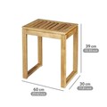 Taburet pentru baie Fondi, Wenko, 60x30x39 cm, lemn acacia, maro
