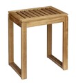 Taburet pentru baie Fondi, Wenko, 60x30x39 cm, lemn acacia, maro