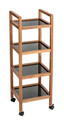 Organizator baie Fondi, Wenko, 35x31x101.5 cm, lemn acacia/sticla/plastic, maro/negru