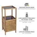 Organizator baie Fondi, Wenko, 39.5x35.5x86 cm, lemn acacia/sticla/plastic, maro/negru