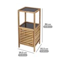 Organizator baie Fondi, Wenko, 39.5x35.5x86 cm, lemn acacia/sticla/plastic, maro/negru