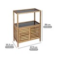 Organizator baie Fondi, Wenko, 67.5x35.5x86 cm, lemn acacia/sticla/plastic, maro/negru