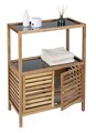 Organizator baie Fondi, Wenko, 67.5x35.5x86 cm, lemn acacia/sticla/plastic, maro/negru