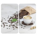 Set 2 protectii universale pentru aragaz Cafe Aromatica, Wenko, 30x52x1.8-5 cm, sticla temperata, multicolor