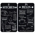 Set 2 protectii universale pentru aragaz Kitchen Rules, Wenko, 30x52x1.8-5 cm, sticla temperata, negru/alb