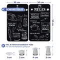 Set 2 protectii universale pentru aragaz Kitchen Rules, Wenko, 30x52x1.8-5 cm, sticla temperata, negru/alb