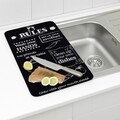 Set 2 protectii universale pentru aragaz Kitchen Rules, Wenko, 30x52x1.8-5 cm, sticla temperata, negru/alb