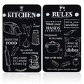 Set 2 protectii universale pentru aragaz Kitchen Rules, Wenko, 30x52x1.8-5 cm, sticla temperata, negru/alb