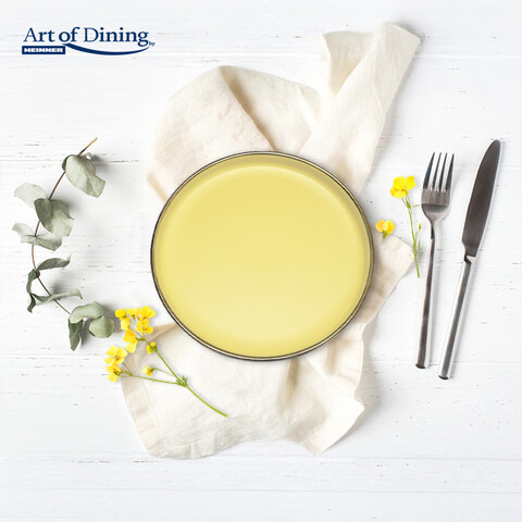 Set 6 farfurii desert Medeea, Art of Dining by Heinner, 20 cm, ceramica, galben/negru