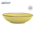 Set 6 farfurii adanci Medeea, Art of Dining by Heinner, 20 cm, ceramica, galben/negru