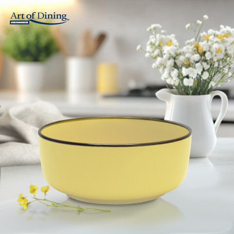 Set 5 boluri Medeea, Art of Dining by Heinner, 16 cm, ceramica, galben/negru