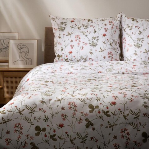 Lenjerie de pat dubla Emaly, Homla, 3 piese, 160x200 cm, bumbac, multicolor