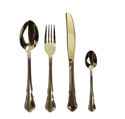 Set tacamuri 16 piese, Imperial Gold, Brandani, inox, auriu