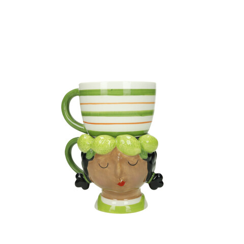 Set 2 cesti, Lime Double Lady, Brandani, 10.5x17.5 cm, dolomit